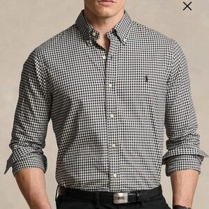 Ralph Lauren Men’s Long Sleeve Black/White Gingham Button Down Shirt Size Large